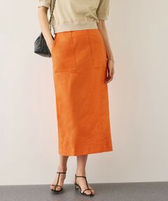 ROPE' / ロペ ミニ・ひざ丈スカート | [美人スカート]レーヨンリネンストレッチポケット付きタイトスカート/26SS・イージーケア