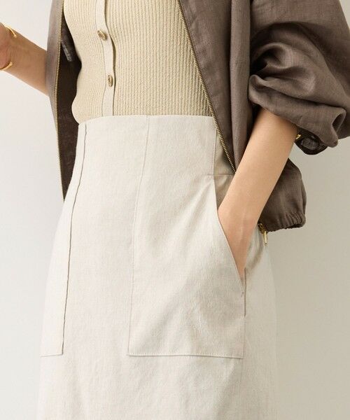 ROPE' / ロペ ミニ・ひざ丈スカート | [美人スカート]レーヨンリネンストレッチポケット付きタイトスカート/26SS・イージーケア | 詳細10