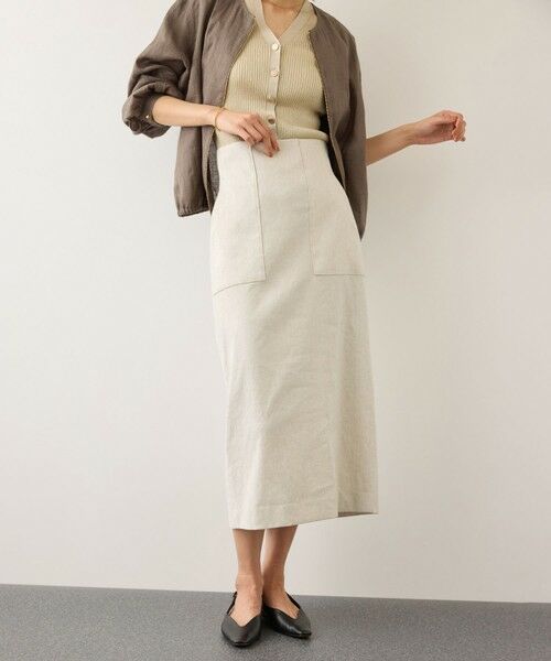 ROPE' / ロペ ミニ・ひざ丈スカート | [美人スカート]レーヨンリネンストレッチポケット付きタイトスカート/26SS・イージーケア | 詳細11