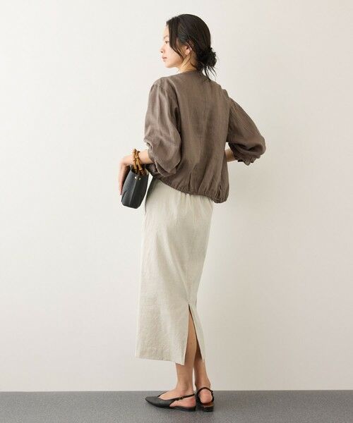 ROPE' / ロペ ミニ・ひざ丈スカート | [美人スカート]レーヨンリネンストレッチポケット付きタイトスカート/26SS・イージーケア | 詳細12