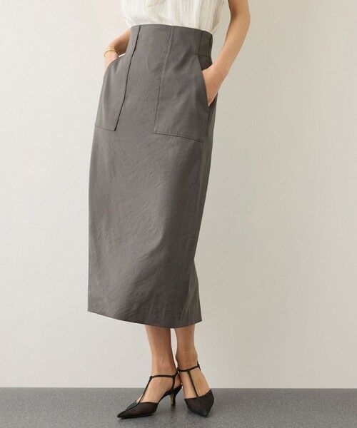ROPE' / ロペ ミニ・ひざ丈スカート | [美人スカート]レーヨンリネンストレッチポケット付きタイトスカート/26SS・イージーケア | 詳細15