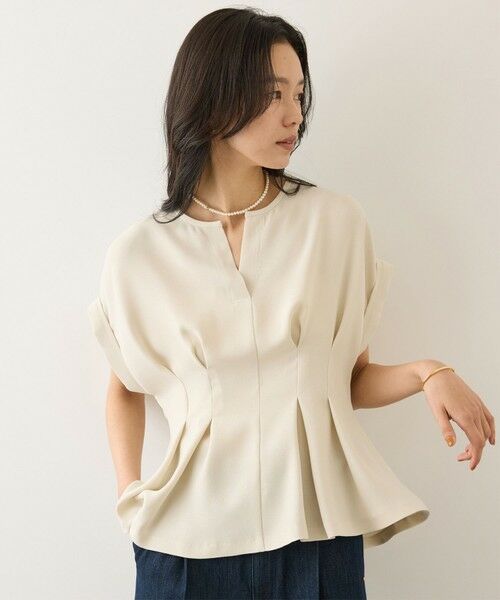 ROPE' / ロペ シャツ・ブラウス | コンフォートナロータックブラウス/UVケア・防シワ・接触冷感・吸水速乾・セットアップ対応・イージーケア（ベージュ(27)）