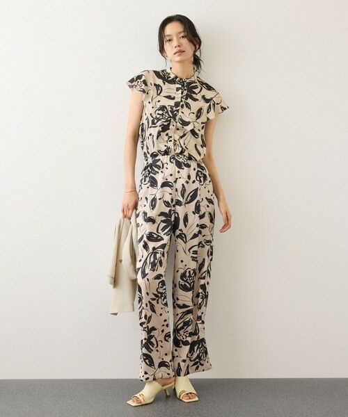 ROPE' / ロペ シャツ・ブラウス | 【DEVEAUX(デヴォー)】フラワープリントドレープカラーブラウス/セットアップ対応 | 詳細1