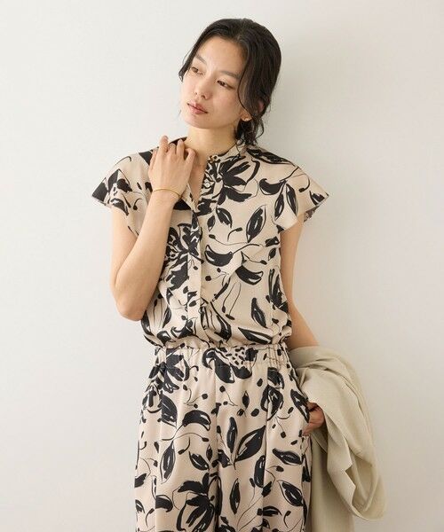 ROPE' / ロペ シャツ・ブラウス | 【DEVEAUX(デヴォー)】フラワープリントドレープカラーブラウス/セットアップ対応 | 詳細11