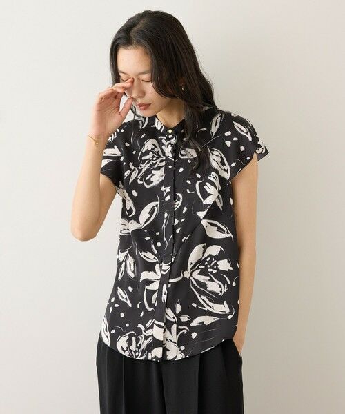 ROPE' / ロペ シャツ・ブラウス | 【DEVEAUX(デヴォー)】フラワープリントドレープカラーブラウス/セットアップ対応 | 詳細6