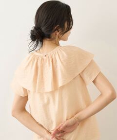 ROPE' / ロペ シャツ・ブラウス | 【一部WEB限定】Vネックフリルブラウス(無地・ピンストライプ)/イージーケア