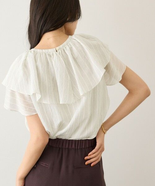 ROPE' / ロペ シャツ・ブラウス | 【一部WEB限定】Vネックフリルブラウス(無地・ピンストライプ)/イージーケア | 詳細13