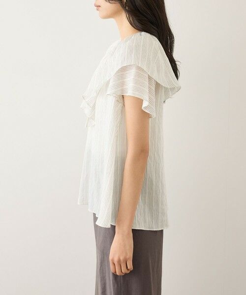 ROPE' / ロペ シャツ・ブラウス | 【一部WEB限定】Vネックフリルブラウス(無地・ピンストライプ)/イージーケア | 詳細19