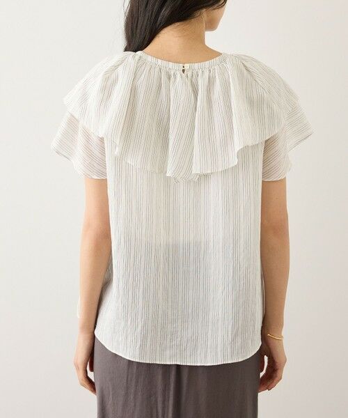 ROPE' / ロペ シャツ・ブラウス | 【一部WEB限定】Vネックフリルブラウス(無地・ピンストライプ)/イージーケア | 詳細20