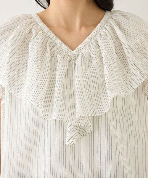 ROPE' / ロペ シャツ・ブラウス | 【一部WEB限定】Vネックフリルブラウス(無地・ピンストライプ)/イージーケア | 詳細21