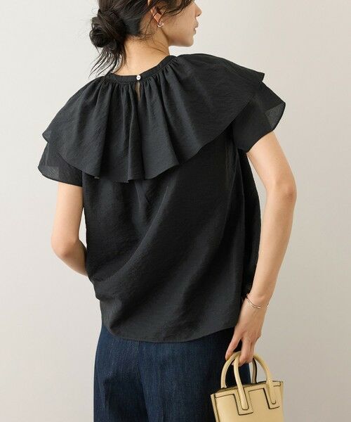 ROPE' / ロペ シャツ・ブラウス | 【一部WEB限定】Vネックフリルブラウス(無地・ピンストライプ)/イージーケア | 詳細8