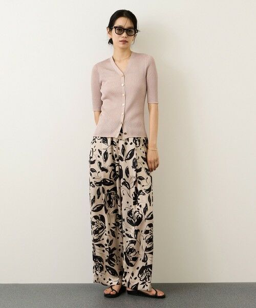 ROPE' / ロペ カーディガン・ボレロ | シアーラメワイドリブ5分袖カーディガン/イージーケア | 詳細15