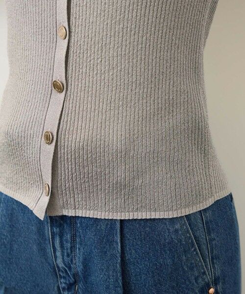 ROPE' / ロペ カーディガン・ボレロ | シアーラメワイドリブ5分袖カーディガン/イージーケア | 詳細21