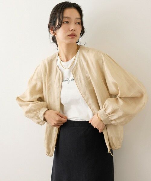 ROPE' / ロペ ブルゾン | ウォッシュリネンジップシャツブルゾン/イージーケア | 詳細1