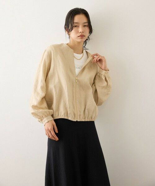 ROPE' / ロペ ブルゾン | ウォッシュリネンジップシャツブルゾン/イージーケア | 詳細12