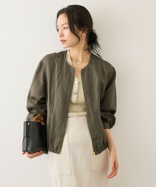 ROPE' / ロペ ブルゾン | ウォッシュリネンジップシャツブルゾン/イージーケア | 詳細15