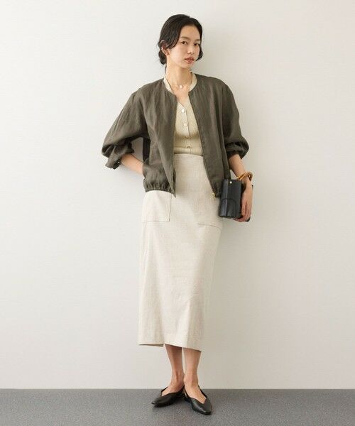 ROPE' / ロペ ブルゾン | ウォッシュリネンジップシャツブルゾン/イージーケア | 詳細3