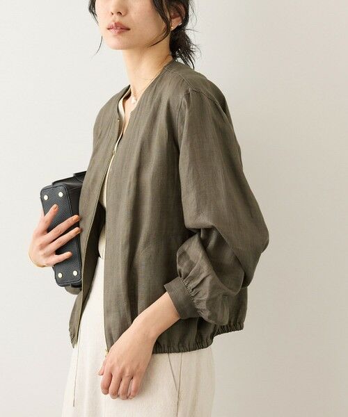 ROPE' / ロペ ブルゾン | ウォッシュリネンジップシャツブルゾン/イージーケア | 詳細5