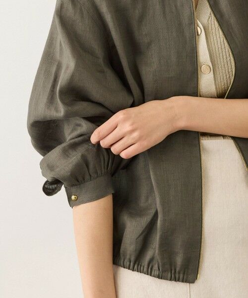 ROPE' / ロペ ブルゾン | ウォッシュリネンジップシャツブルゾン/イージーケア | 詳細6
