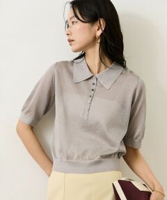 ROPE' / ロペ ニット・セーター | シアーラメポロ襟プルオーバー/イージーケア