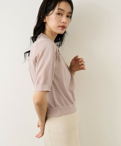 ROPE' / ロペ ニット・セーター | シアーラメポロ襟プルオーバー/イージーケア | 詳細1