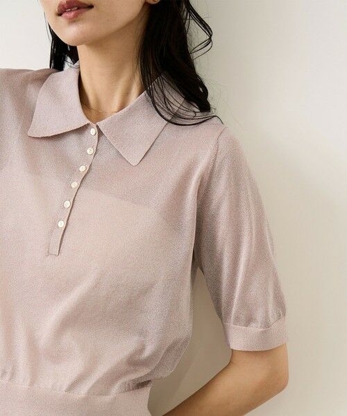 ROPE' / ロペ ニット・セーター | シアーラメポロ襟プルオーバー/イージーケア | 詳細11