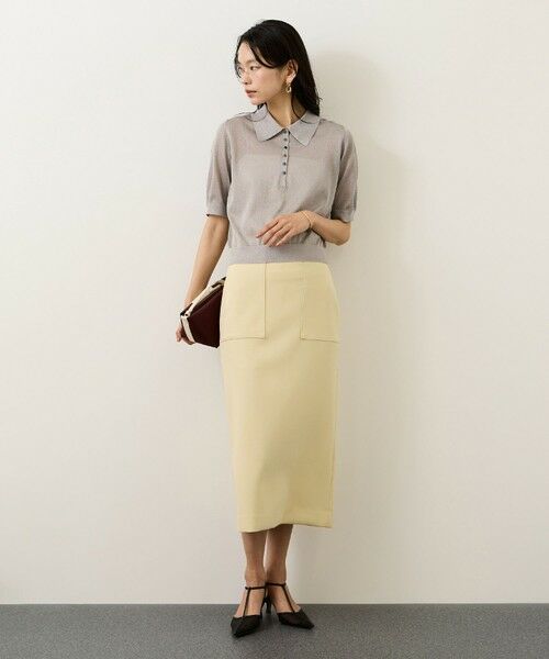 ROPE' / ロペ ニット・セーター | シアーラメポロ襟プルオーバー/イージーケア | 詳細13