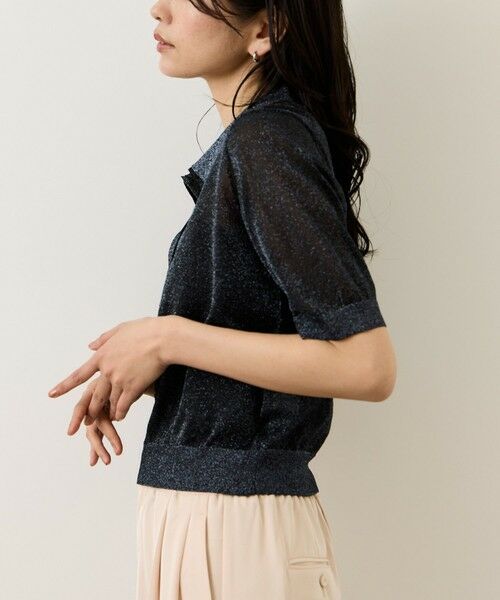 ROPE' / ロペ ニット・セーター | シアーラメポロ襟プルオーバー/イージーケア | 詳細17