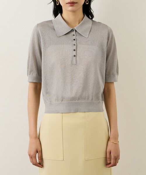 ROPE' / ロペ ニット・セーター | シアーラメポロ襟プルオーバー/イージーケア | 詳細22