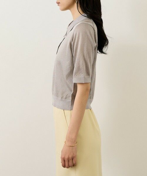 ROPE' / ロペ ニット・セーター | シアーラメポロ襟プルオーバー/イージーケア | 詳細23