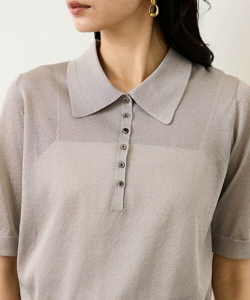 ROPE' / ロペ ニット・セーター | シアーラメポロ襟プルオーバー/イージーケア | 詳細25