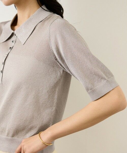 ROPE' / ロペ ニット・セーター | シアーラメポロ襟プルオーバー/イージーケア | 詳細26