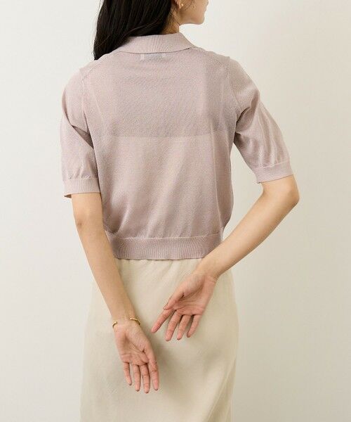 ROPE' / ロペ ニット・セーター | シアーラメポロ襟プルオーバー/イージーケア | 詳細3