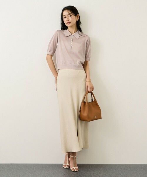 ROPE' / ロペ ニット・セーター | シアーラメポロ襟プルオーバー/イージーケア | 詳細4