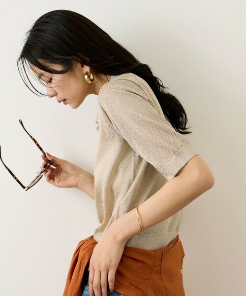 ROPE' / ロペ ニット・セーター | シアーラメポロ襟プルオーバー/イージーケア | 詳細6