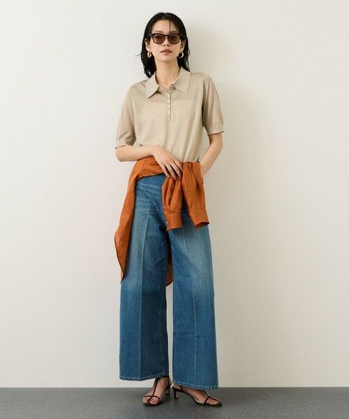 ROPE' / ロペ ニット・セーター | シアーラメポロ襟プルオーバー/イージーケア | 詳細7