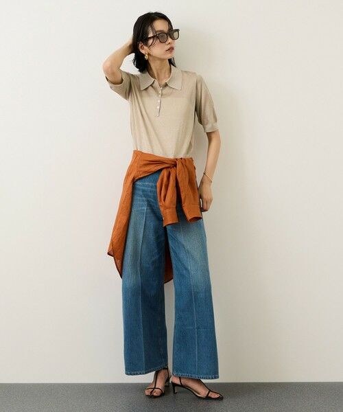 ROPE' / ロペ ニット・セーター | シアーラメポロ襟プルオーバー/イージーケア | 詳細8