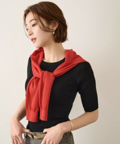 ROPE' / ロペ ニット・セーター | コットンリブ5分袖ブルオーバー/イージーケア