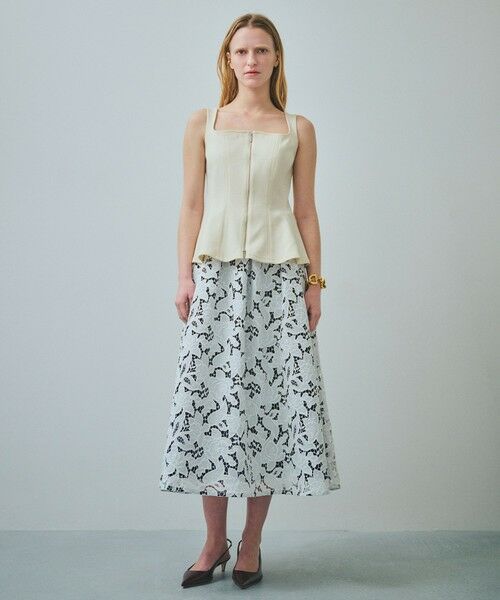 ROPE' / ロペ ミニ・ひざ丈スカート | 【一部店舗限定】【REALM（レルム）】LACE SKIRT｜ウエストタックスカート　26SS | 詳細2