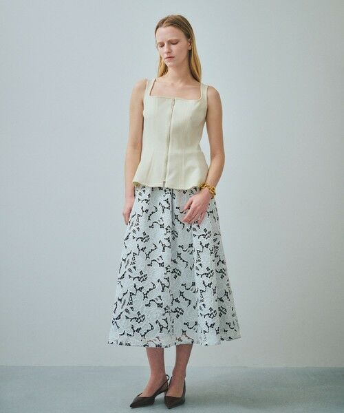 ROPE' / ロペ ミニ・ひざ丈スカート | 【一部店舗限定】【REALM（レルム）】LACE SKIRT｜ウエストタックスカート　26SS | 詳細3