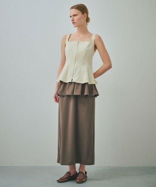 ROPE' / ロペ ミニ・ひざ丈スカート | 【一部店舗限定】【REALM（レルム）】PEPLUM SKIRT｜フリルタイトスカート　26SS | 詳細1