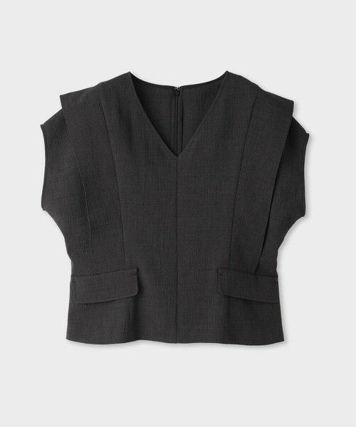 ROPE' / ロペ シャツ・ブラウス | 【一部店舗限定】【REALM（レルム）】V-NECK BLOUSE｜セットアップブラウス　26SS（ブラック系(03)）