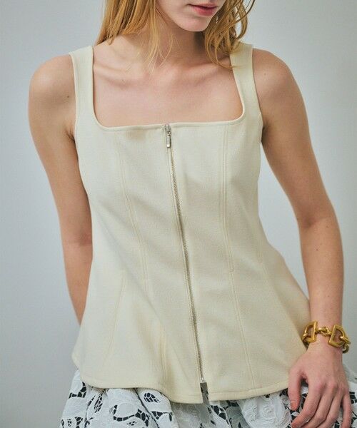 ROPE' / ロペ シャツ・ブラウス | 【一部店舗限定】【REALM（レルム）】FRONT ZIP BLOUSE｜ペプラムビスチェ　26SS | 詳細1