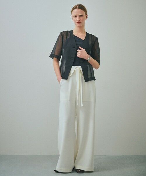 ROPE' / ロペ ノーカラージャケット | 【一部店舗限定】【REALM（レルム）】SHEER JACKET｜Vネックジャケット　26SS | 詳細3