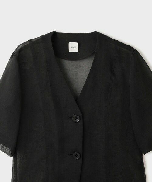 ROPE' / ロペ ノーカラージャケット | 【一部店舗限定】【REALM（レルム）】SHEER JACKET｜Vネックジャケット　26SS | 詳細6