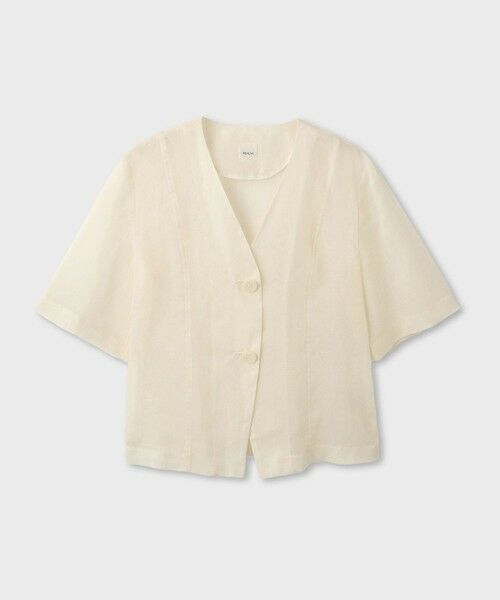 ROPE' / ロペ ノーカラージャケット | 【一部店舗限定】【REALM（レルム）】SHEER JACKET｜Vネックジャケット　26SS（ホワイト系(12)）