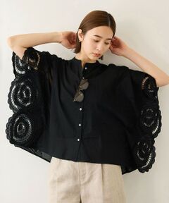 ROPE' / ロペ シャツ・ブラウス | INDIAコットンボイルシフリー刺繍ケープ(ポンチョ)ブラウス/セットアップ対応・イージーケア