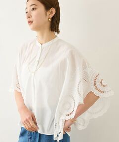 ROPE' / ロペ シャツ・ブラウス | INDIAコットンボイルシフリー刺繍ケープ(ポンチョ)ブラウス/セットアップ対応・イージーケア