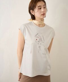 ROPE' / ロペ Tシャツ | 【YUKO SAEKI for ROPE’・コラボレーション】フレンチスリーブプリントTシャツ/イージーケア