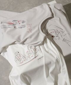 ROPE' / ロペ Tシャツ | 【YUKO SAEKI for ROPE’・コラボレーション】フレンチスリーブプリントTシャツ/イージーケア